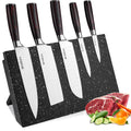 MOSFiATA Magnetic Knife Block | Large Capacity Wooden Storage Stand