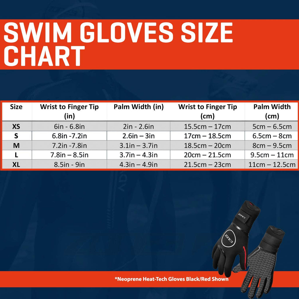 Zone3 Heat Tech Neoprene Swimming Gloves | 3.5mm Thermal Grip - Large