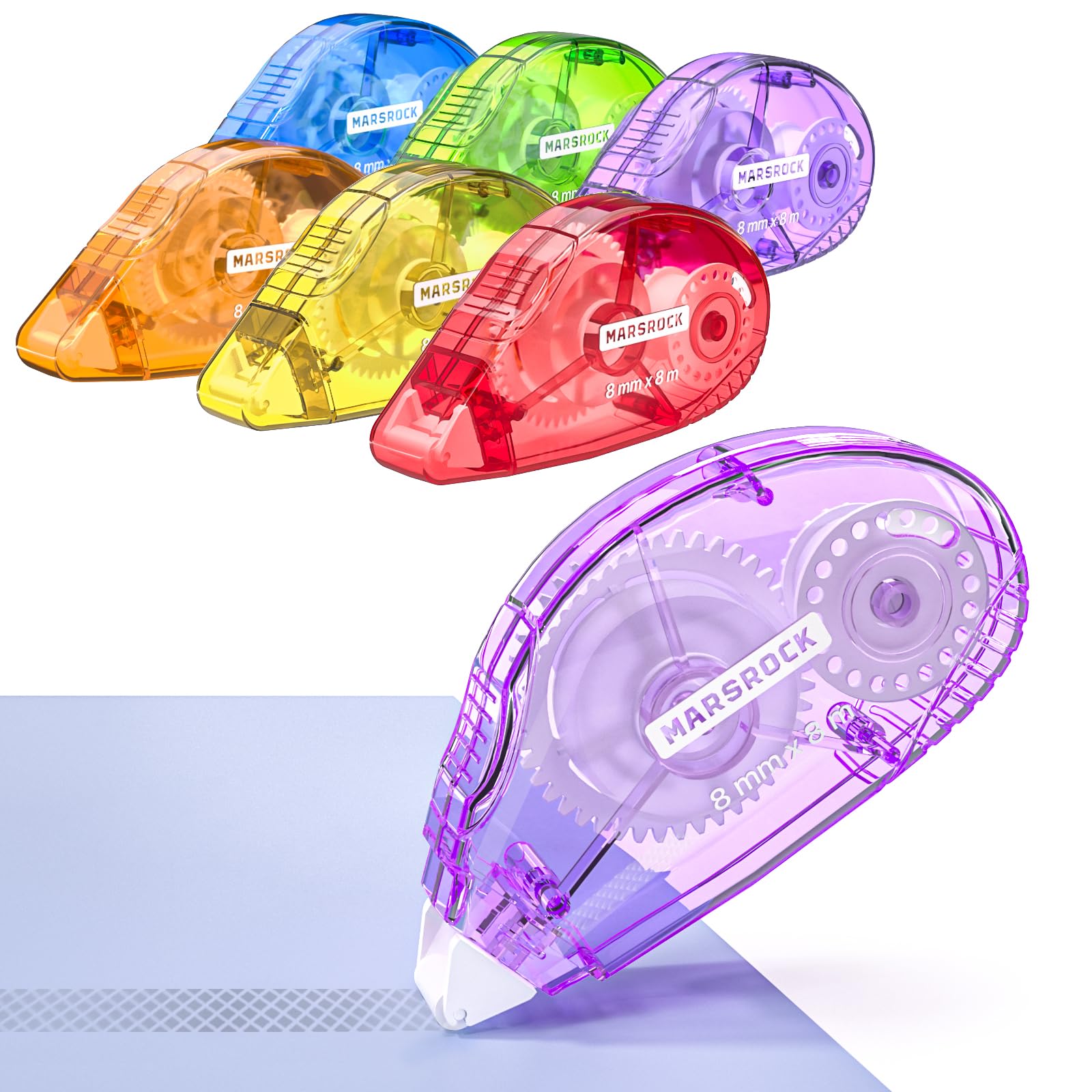 Marsrock Double Sided Glue Tape Roller - 6 Pack Scrapbook Glue Runner