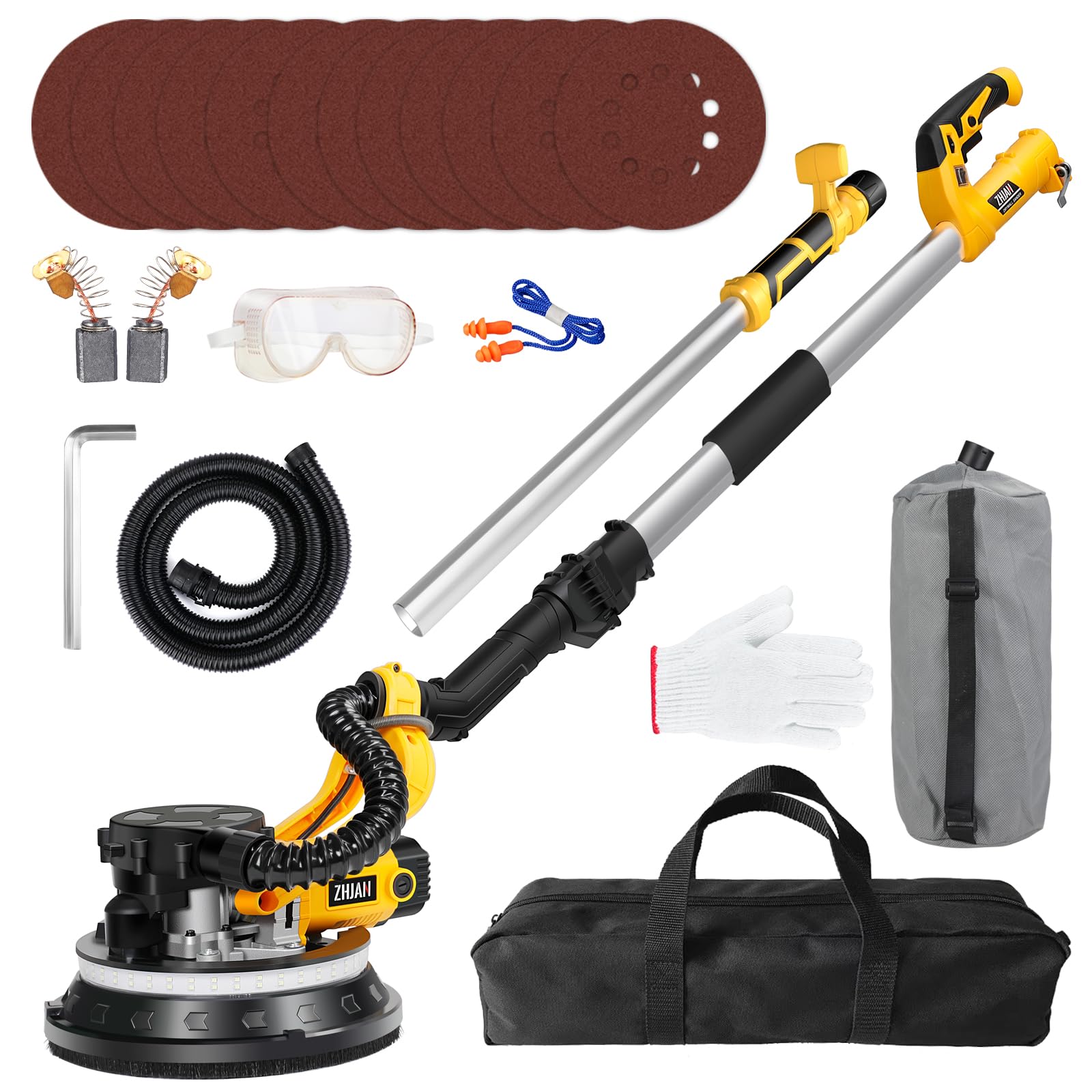 880W Giraffe Wall Sander – Telescopic Drywall Sander with LED