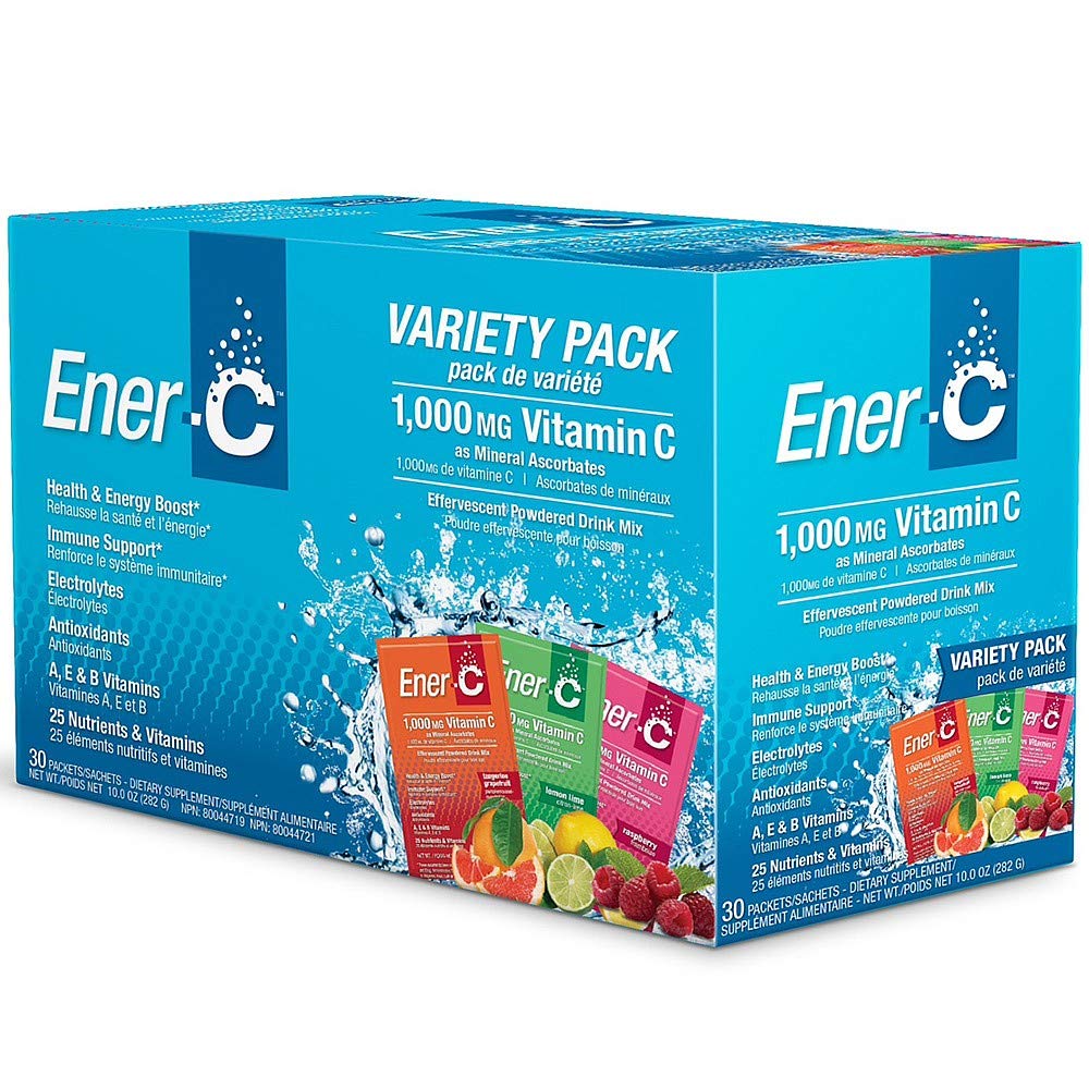 Ener-C Effervescent Multivitamin Drink Mix Variety Pack – 30 Sachets