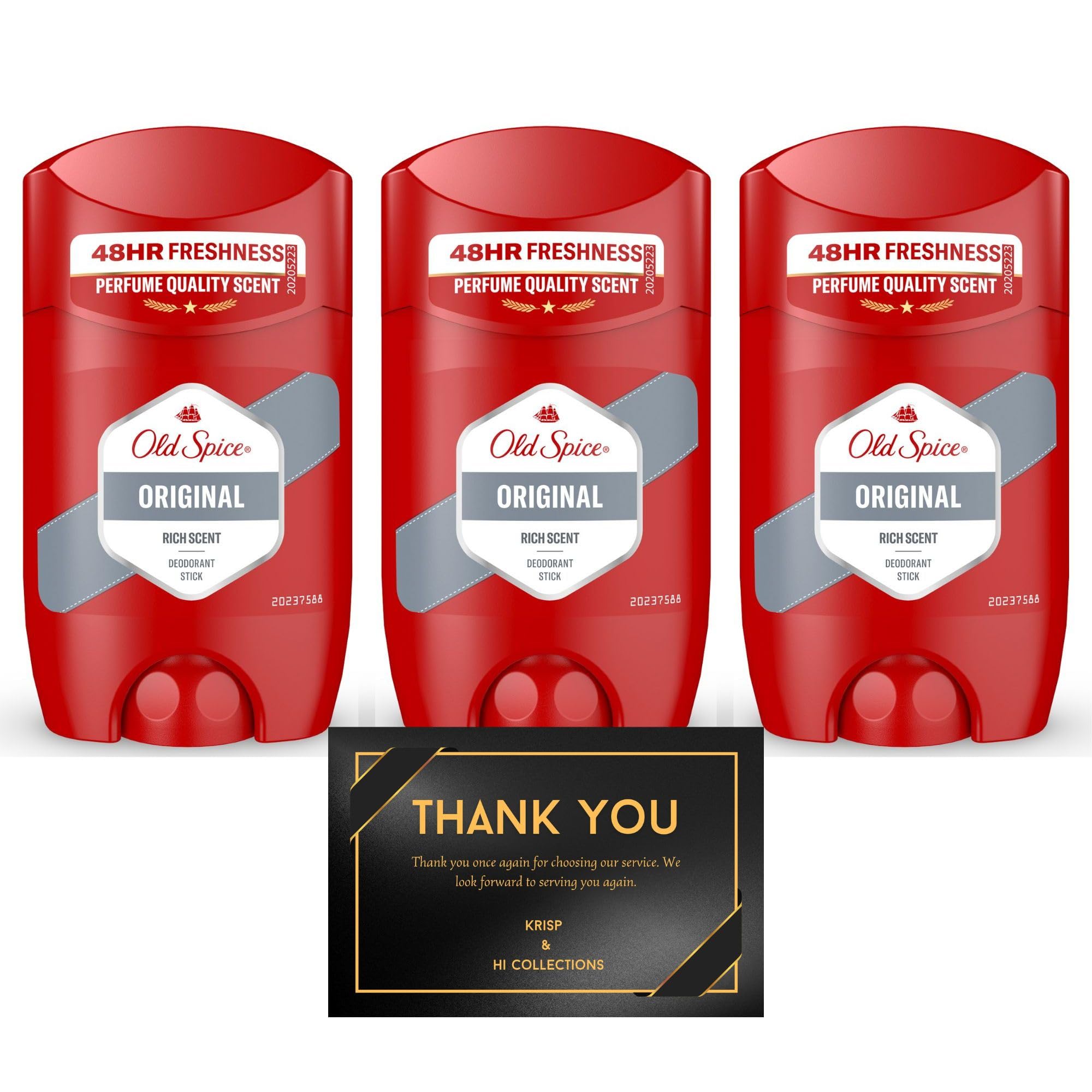 Old Spice Original Deodorant Stick - Long Lasting Fresh Scent (3 x 50ml)