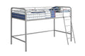 DHP Furniture Midsleeper Bunk Bed | Silver Metal Single Bed Frame