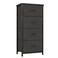 4-Drawer Tall Dresser – Black Chest with Curved Edges
