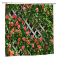 Jolof Store Red Rose Garden Shower Curtain – Waterproof Rustic Floral Decor