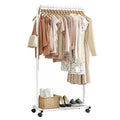 Sakugi Heavy-Duty Metal Clothes Rail – Rolling Garment Rack with Shelf