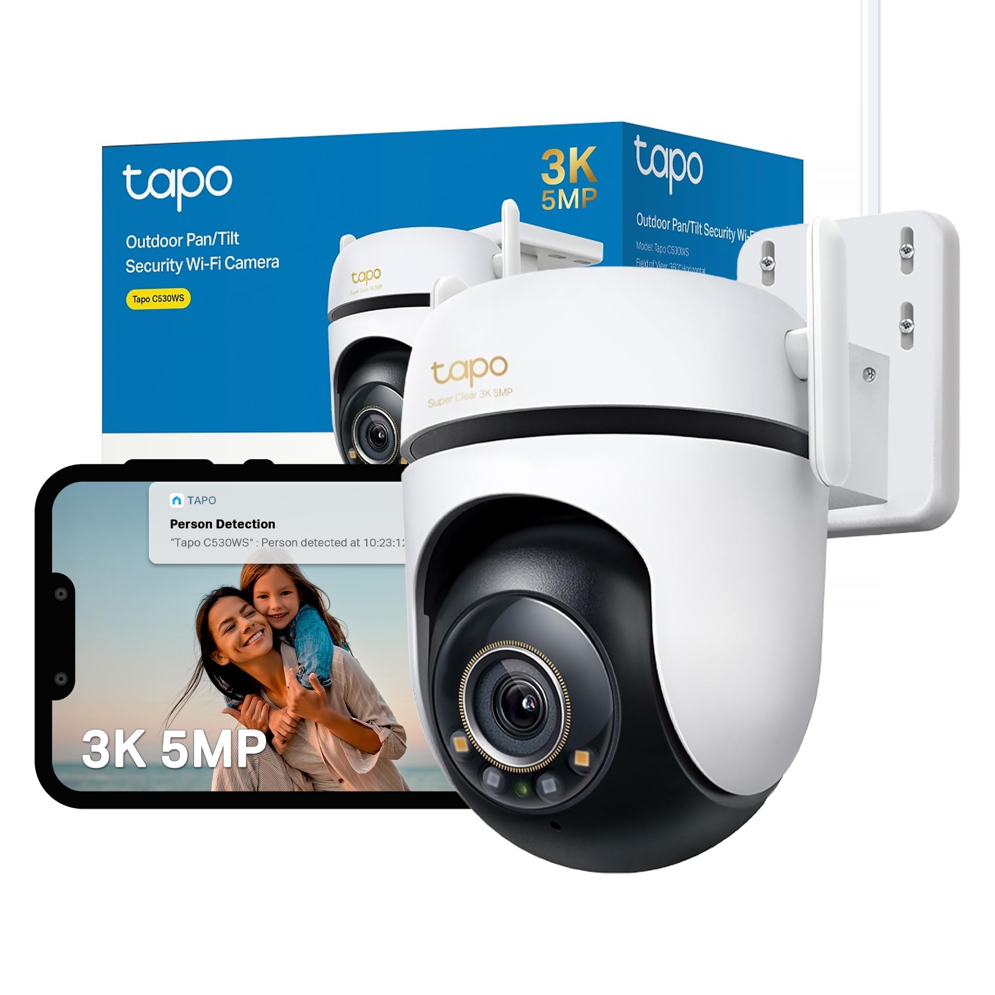 Tapo C530WS 3K 5MP Outdoor Security Camera | 360° Pan/Tilt WiFi