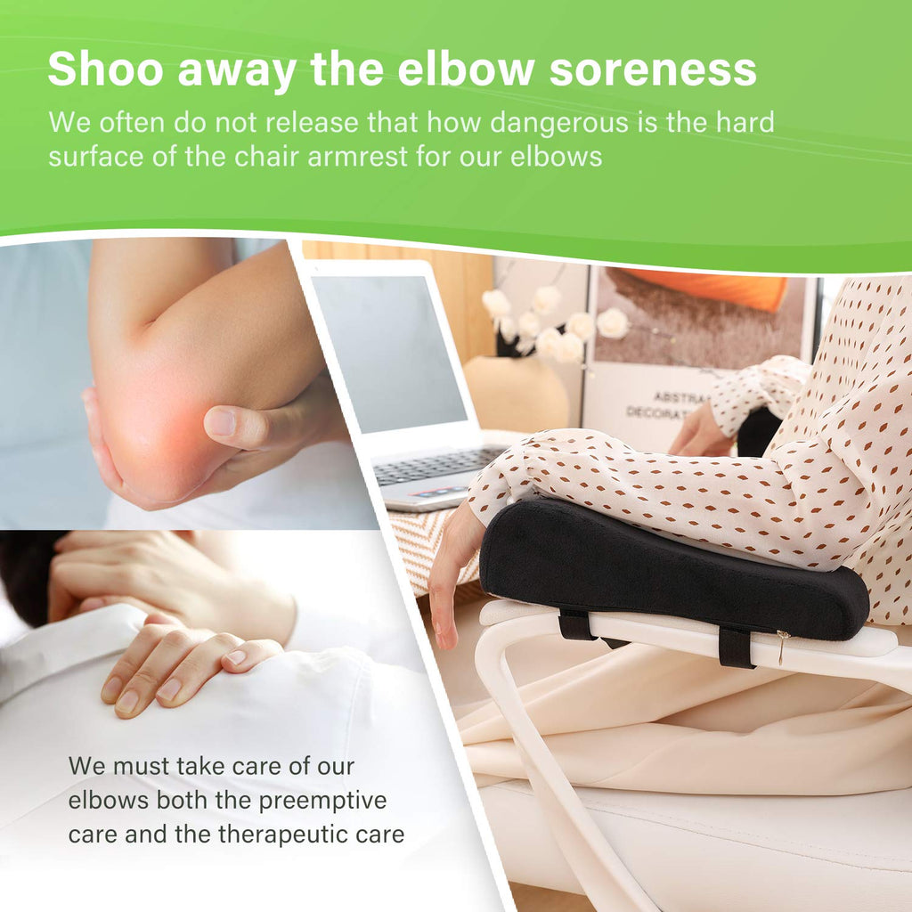 LargeLeaf Ergonomic Chair with Memory Foam Armrest Cushions - Elbow Pillow for Pressure Relief - Office and Gaming Chair 2-Piece Set - image 2