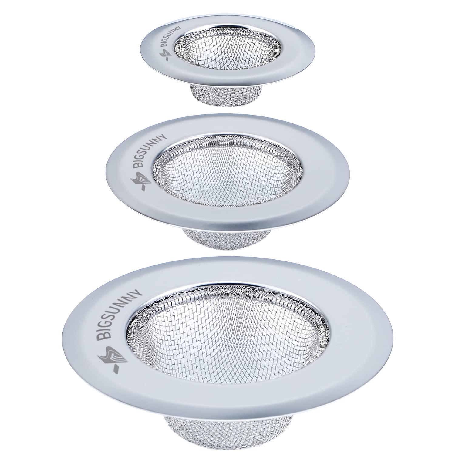 MSY BIGSUNNY Stainless Steel Mesh Sink Strainer Set – 3 Pack