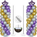 YALLOVE Adjustable Balloon Column Stand Kit | 2-Set Metal Tower Pillar