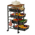 Uwoodia 5-Tier Slim Storage Trolley on Wheels, Metal Kitchen Rolling Cart with Pull-Out Baskets - image 1