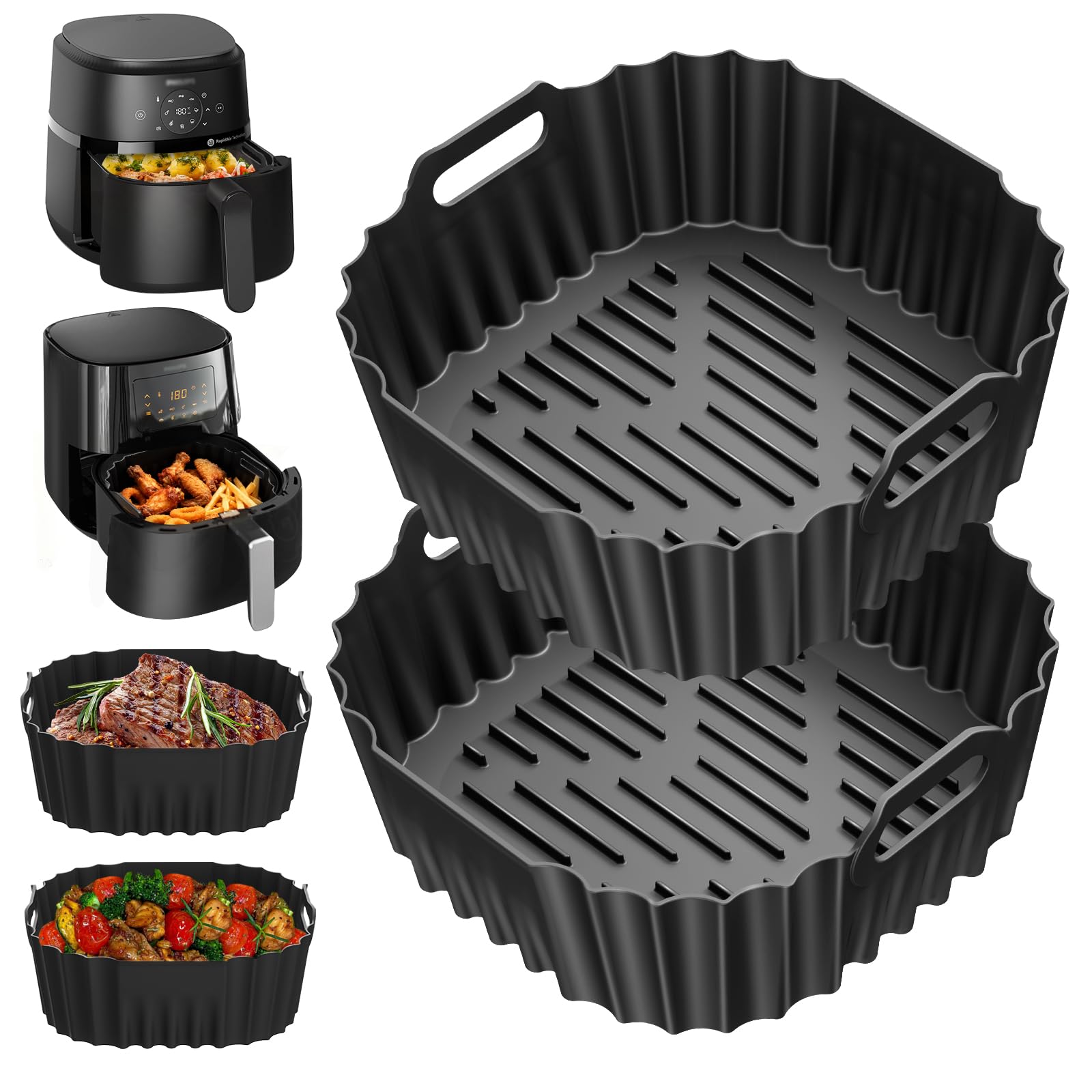 Reusable Silicone Air Fryer Liner for Philips & Cosori