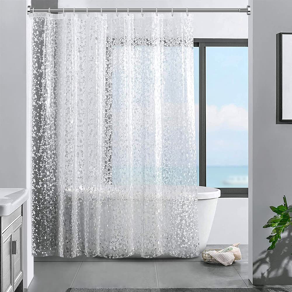 Ecooe 3D Cobblestone Shower Curtain | Waterproof EVA Mildew Resistant