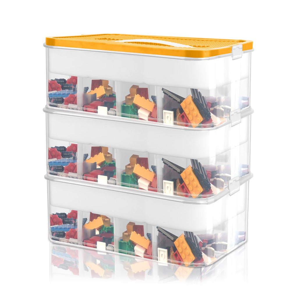 Storage Organiser for Lego, 3 Layers Stackable Storage Box with Lids - image 2
