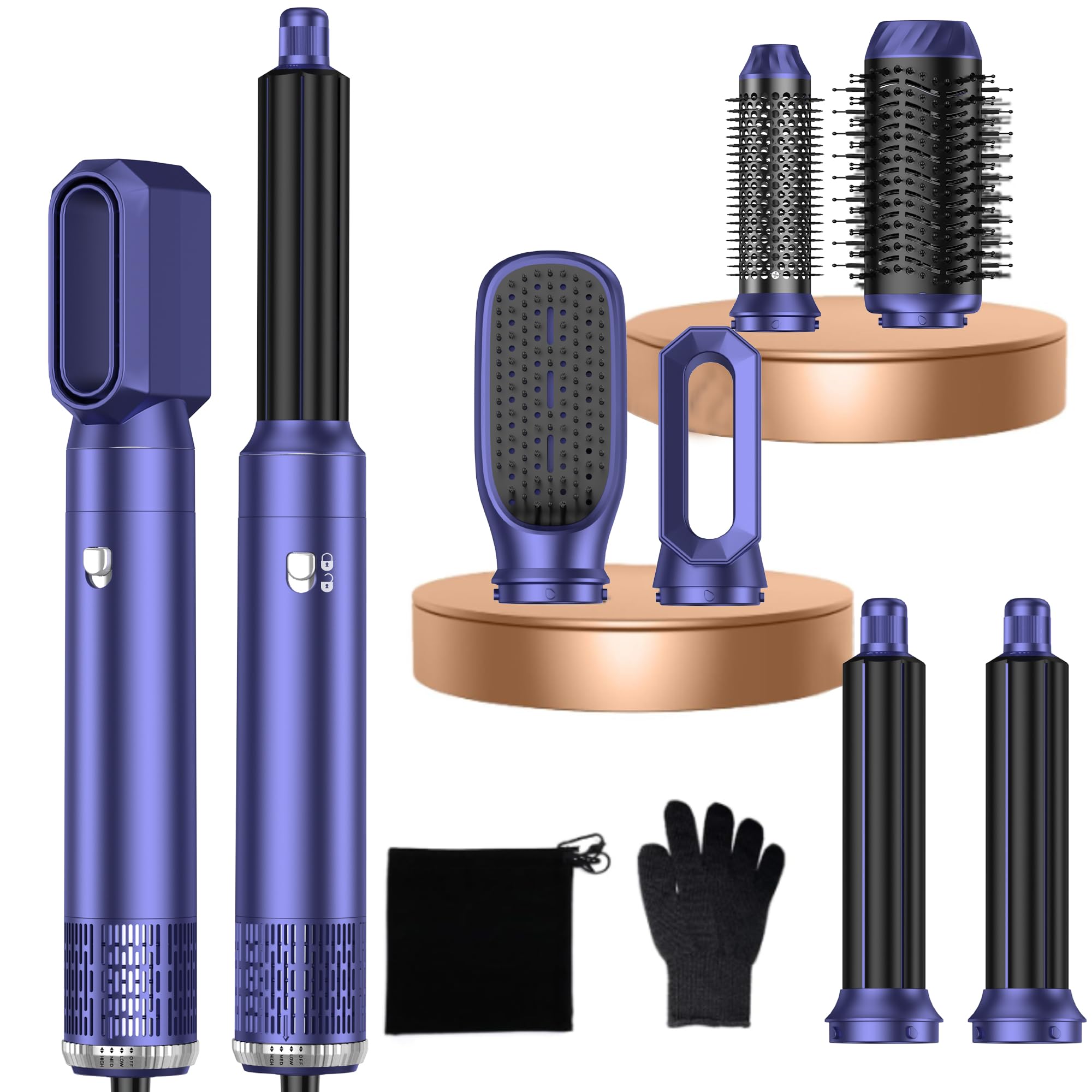 6-in-1 Air Styler – Ionic Hair Dryer Brush and Auto Air Curler