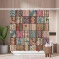 Woutay Country Patchwork Quilt Shower Curtain | Mold Resistant Fabric