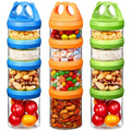 SELEWARE Stackable Snack Containers | 4-Piece Airtight Leak-Proof Jars