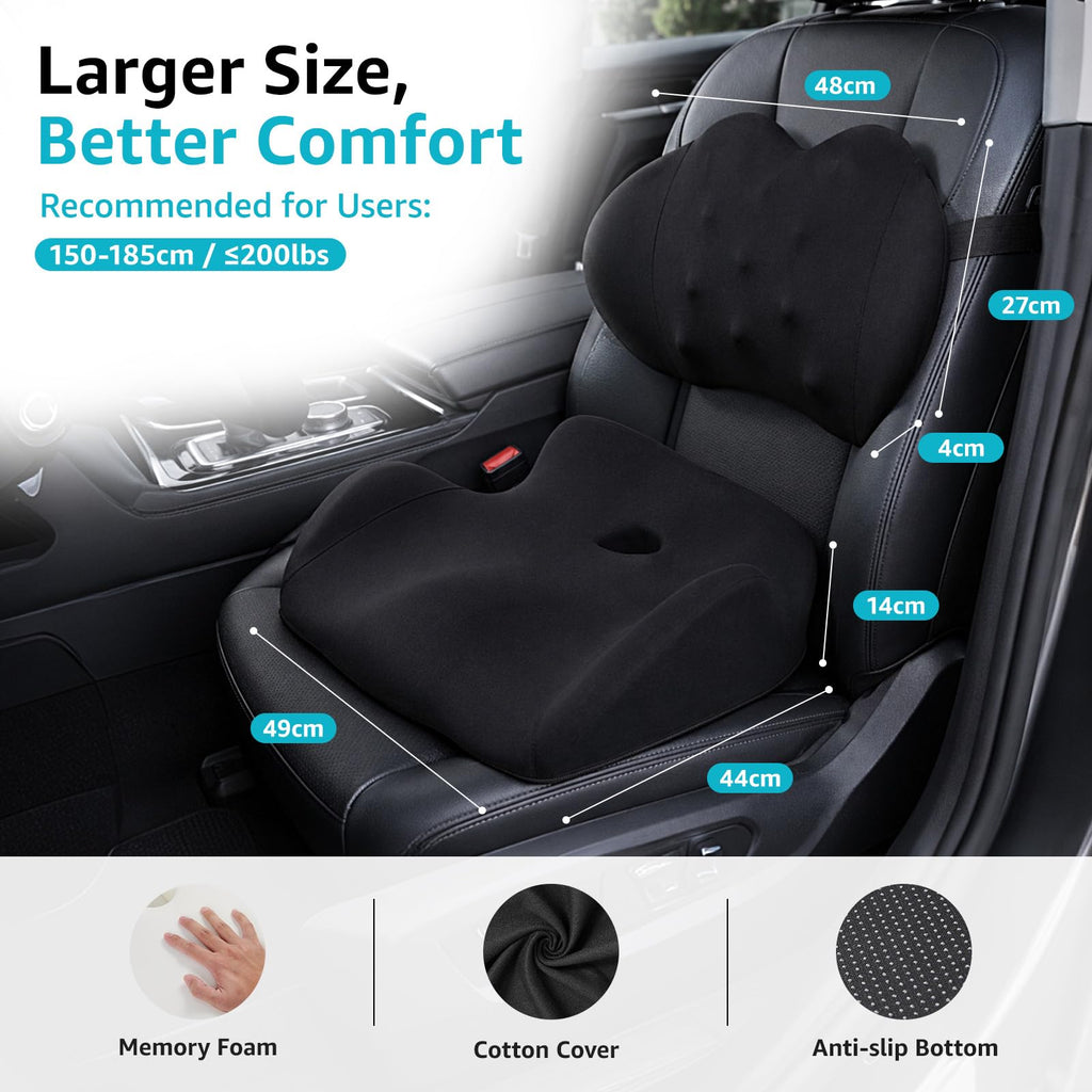 BRO Ergonomic Memory Foam Coccyx Cushion and Lumbar Support Cushion - image 2