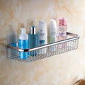 Beelee 17.72 Inch Brass Bathroom Shower Caddy | Polished Chrome Shelf
