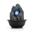 Dyna-Living Tabletop Water Fountain | LED Crystal Ball Rockery Feature