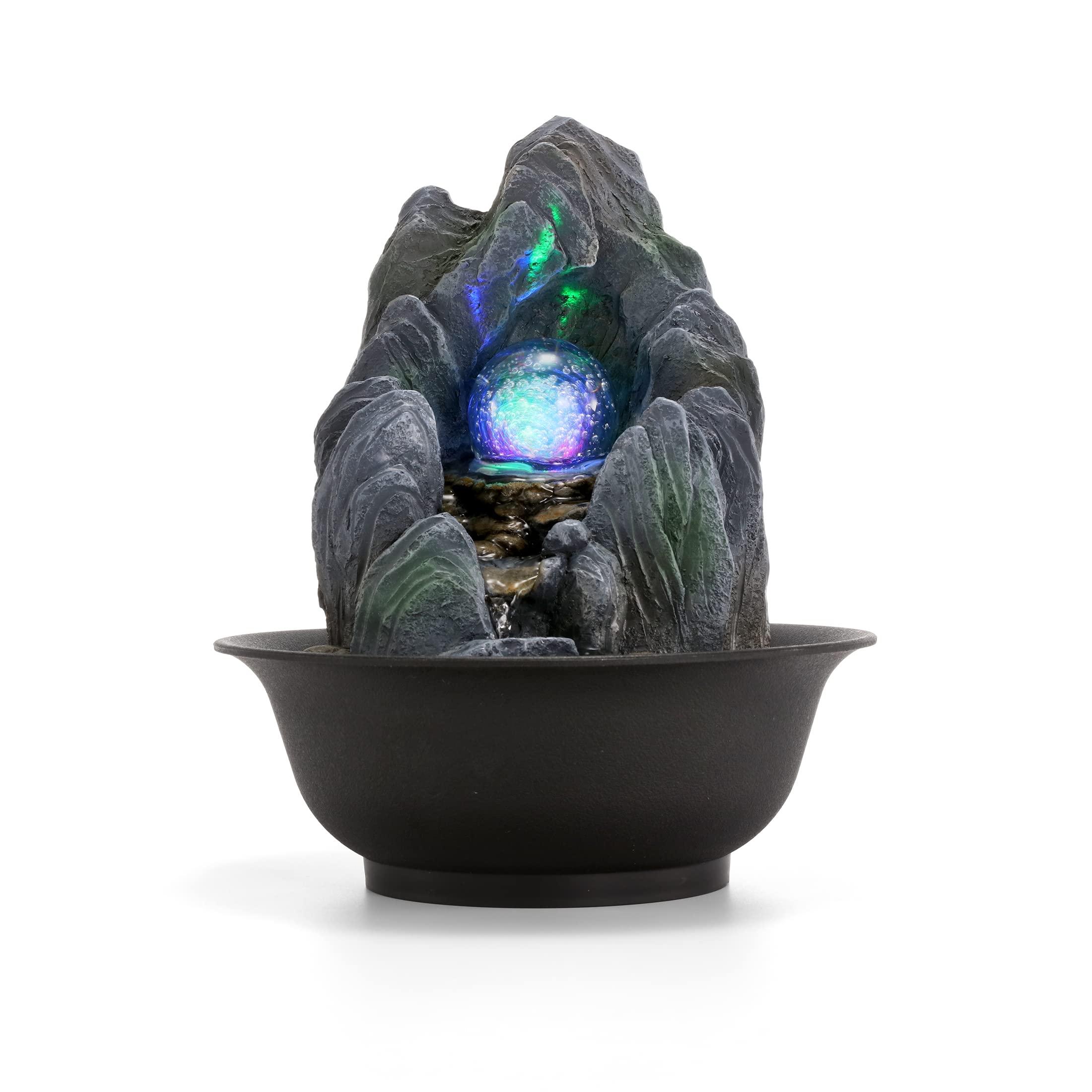 Dyna-Living Tabletop Water Fountain | LED Crystal Ball Rockery Feature