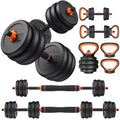 FEIERDUN 4-in-1 Adjustable Dumbbell Set | 20lbs Kettlebell & Barbell