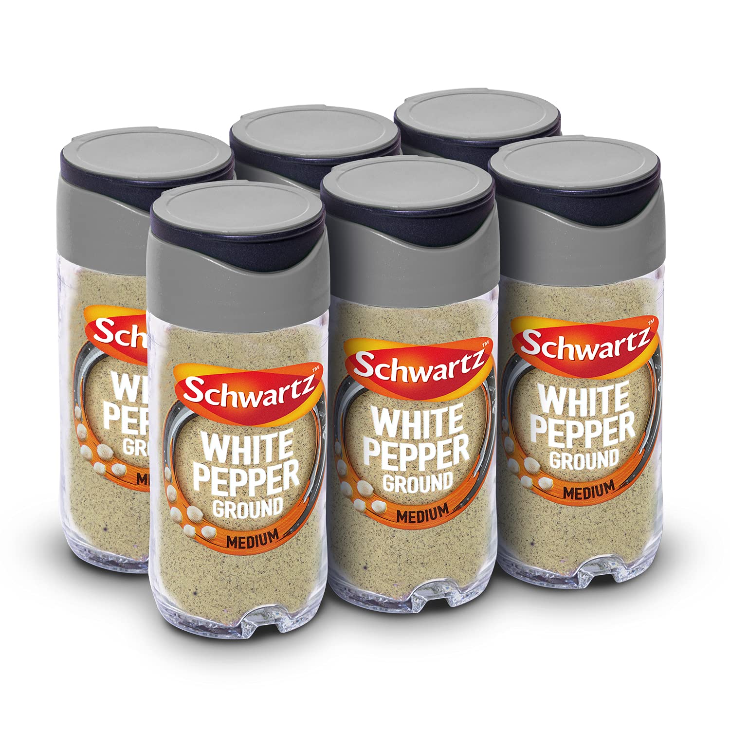 Schwartz Ground White Pepper - 34g Bulk Pack of 6 Culinary Seasoning