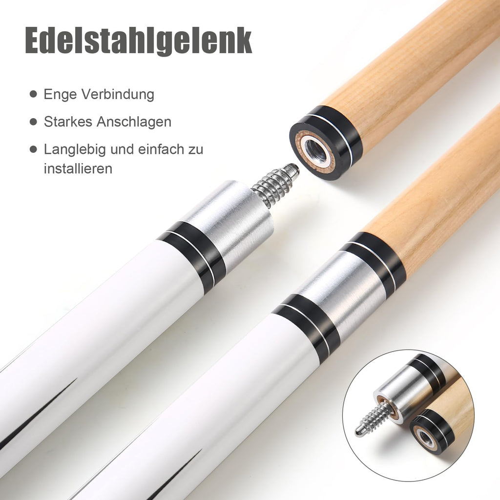 ASMPCUE 58 Inch Maple Pool Cue – 13mm Tip Professional Billiard Stick