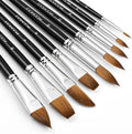 Kolinsky Sable Watercolor Brushes – 9pc Professional Art Set
