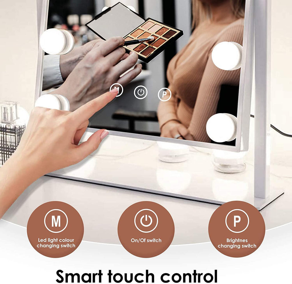 TUREWELL Hollywood Vanity Mirror with 12 Dimmable LED Bulbs - 360° Rotation