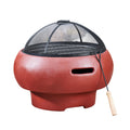 Teamson Home 53cm Wood Burning Fire Pit - Round BBQ Grill & Log Burner