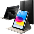 JETech iPad 11th/10th Gen 360 Rotating PU Leather Case with Pencil Holder