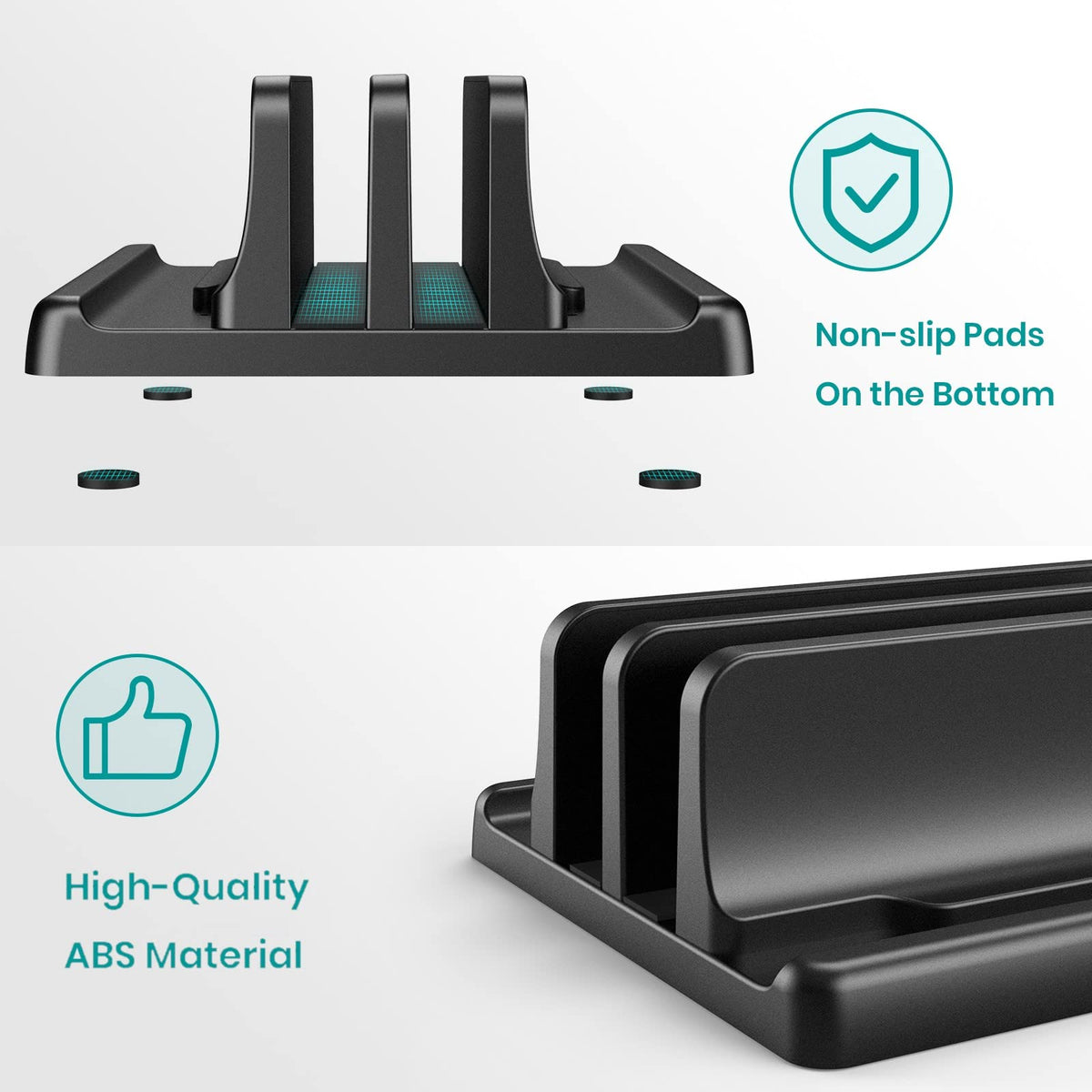 Vertical Laptop Stand for Desk, Klearlook Laptop Holder with Adjustable Slots, 4 in 1 Space-Saving Stand, Portable Notebook Stand for All MacBook, HP - image 4