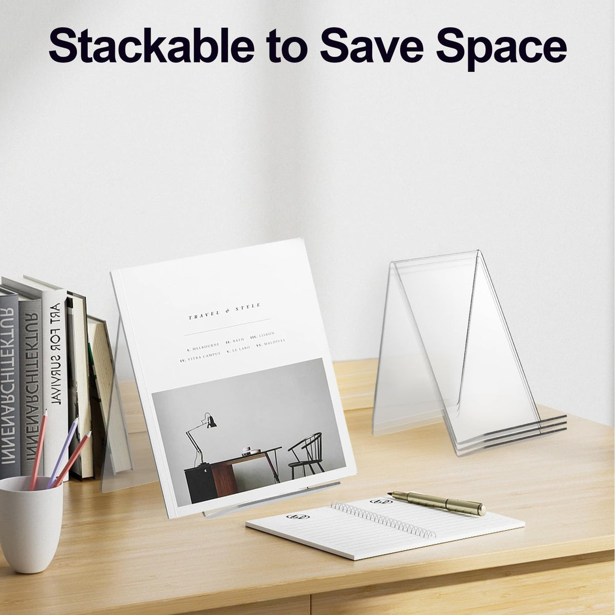 10 PCS Acrylic Book Display Stands, Clear Book Stand Holder - image 5