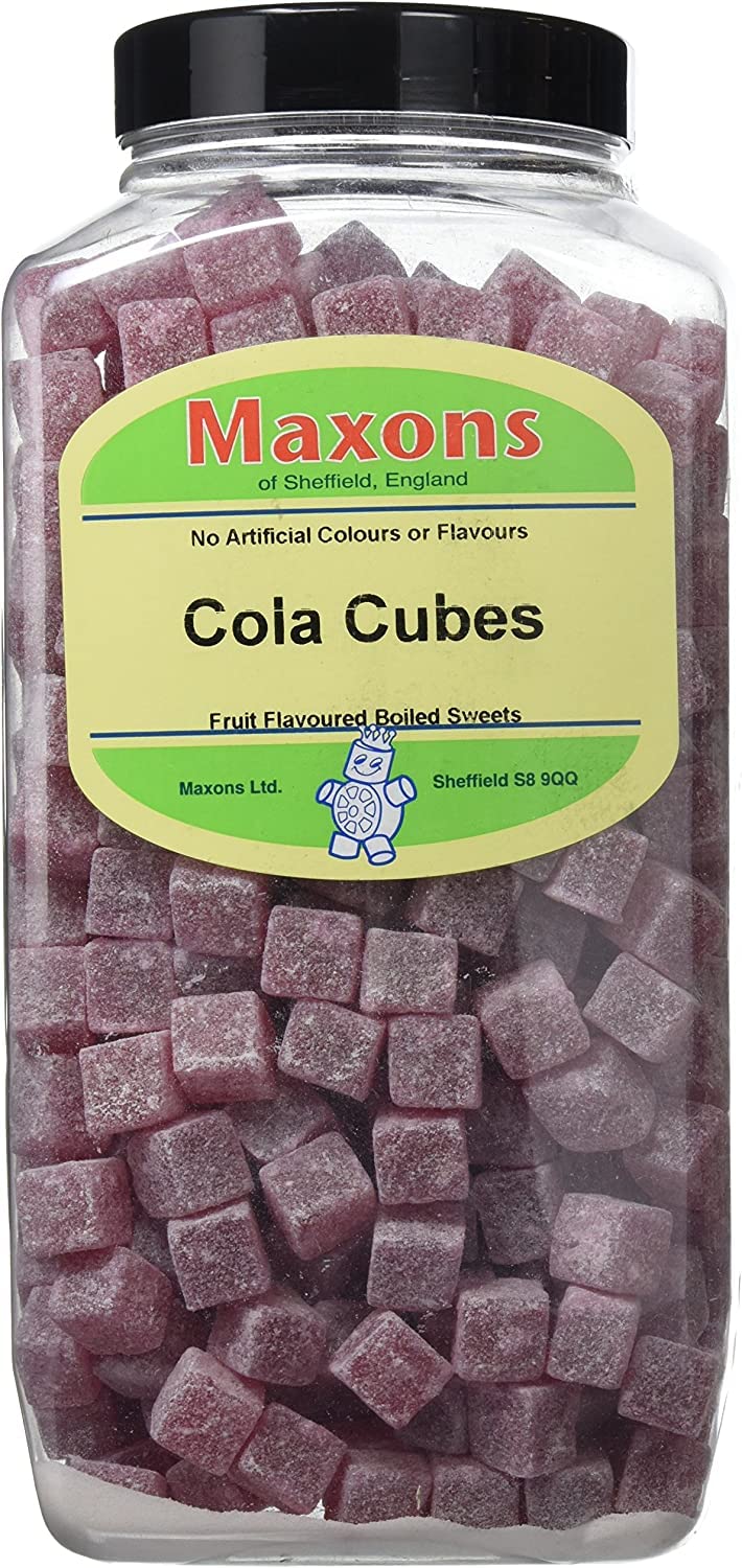 Maxons Cola Cubes – Traditional Boiled Sweets Bulk Jar - 3.4kg