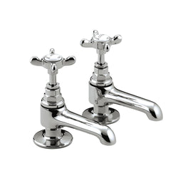 Bristan 1901 Basin Pillar Taps – Traditional Chrome Bathroom Faucets
