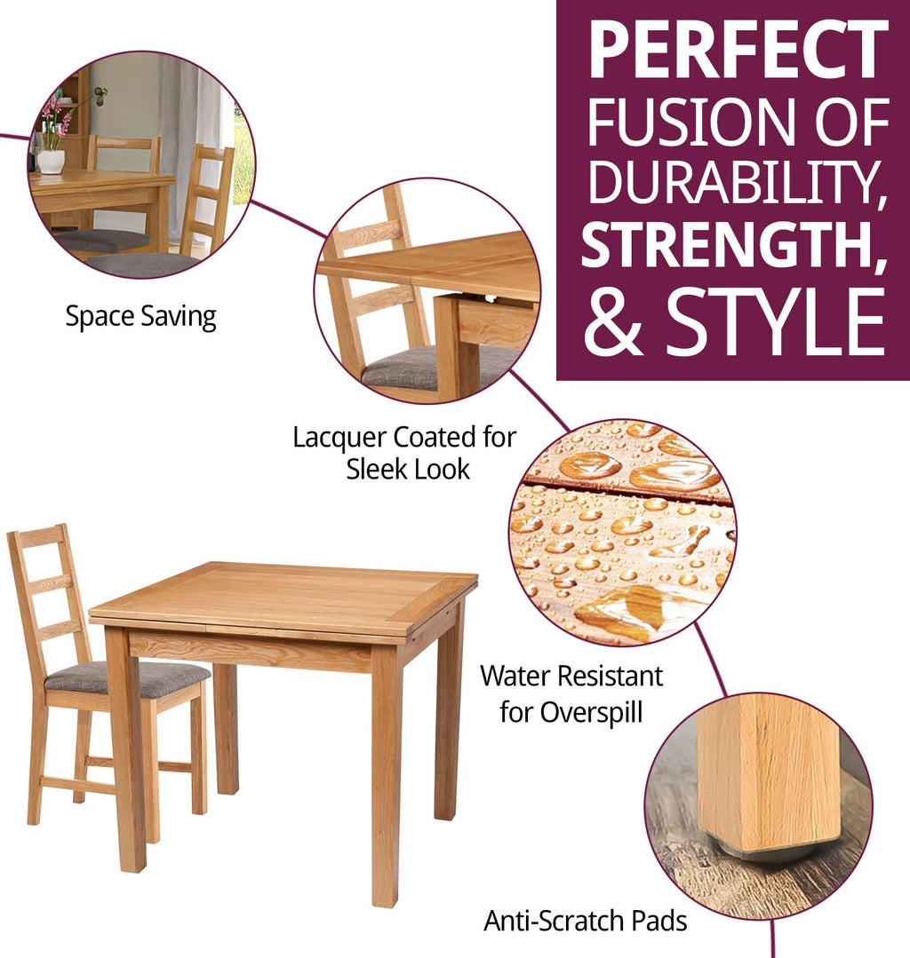Hallowood Furniture Waverly Oak Extending Dining Table and Chairs Set 6 - image 2