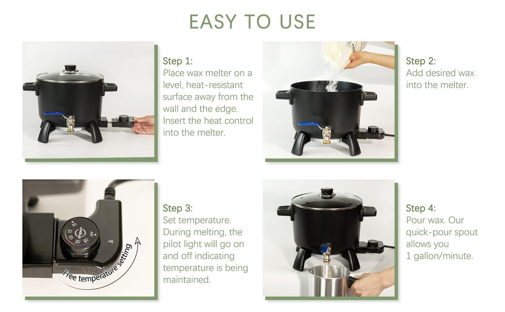 6L Electric Wax Melter for Candle Making – Non-Stick Pot