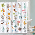 Bonhause Alphabet Animals Kids Shower Curtain | Waterproof Polyester 180x180cm