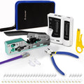 VCELINK RJ45 Crimp Tool Kit with Pass Through Crimper and Cable Tester