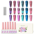 Adhere 6pcs Cat Eye Magnetic Gel Nail Polish Set - 12ml Soak Off Glitter