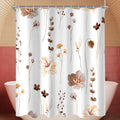 Lerores Brown Flower Shower Curtain | 200x200cm Anti-Mould Polyester