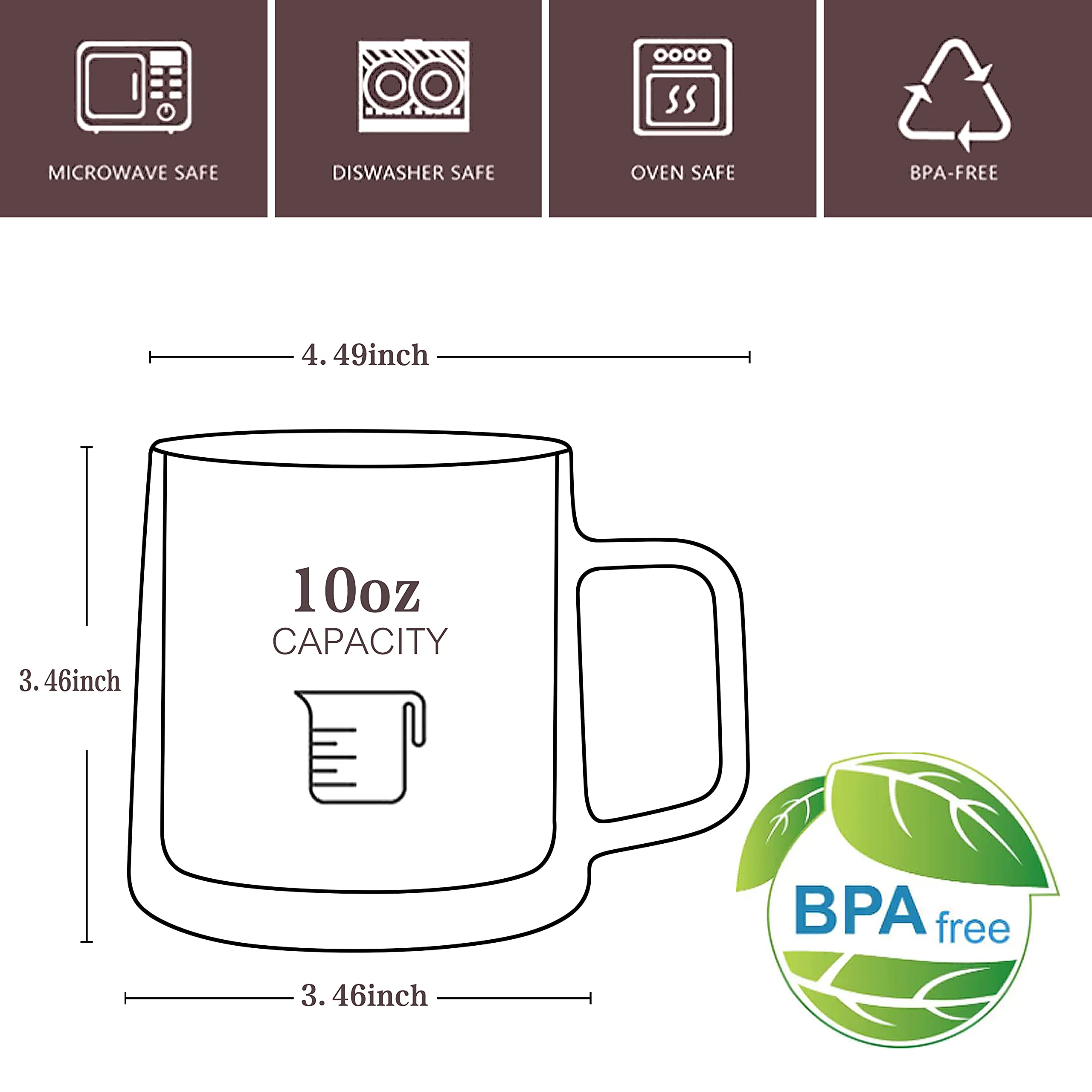 CNGLASS Double Wall Insulated Glass Coffee Mugs - 300ml Set of 4