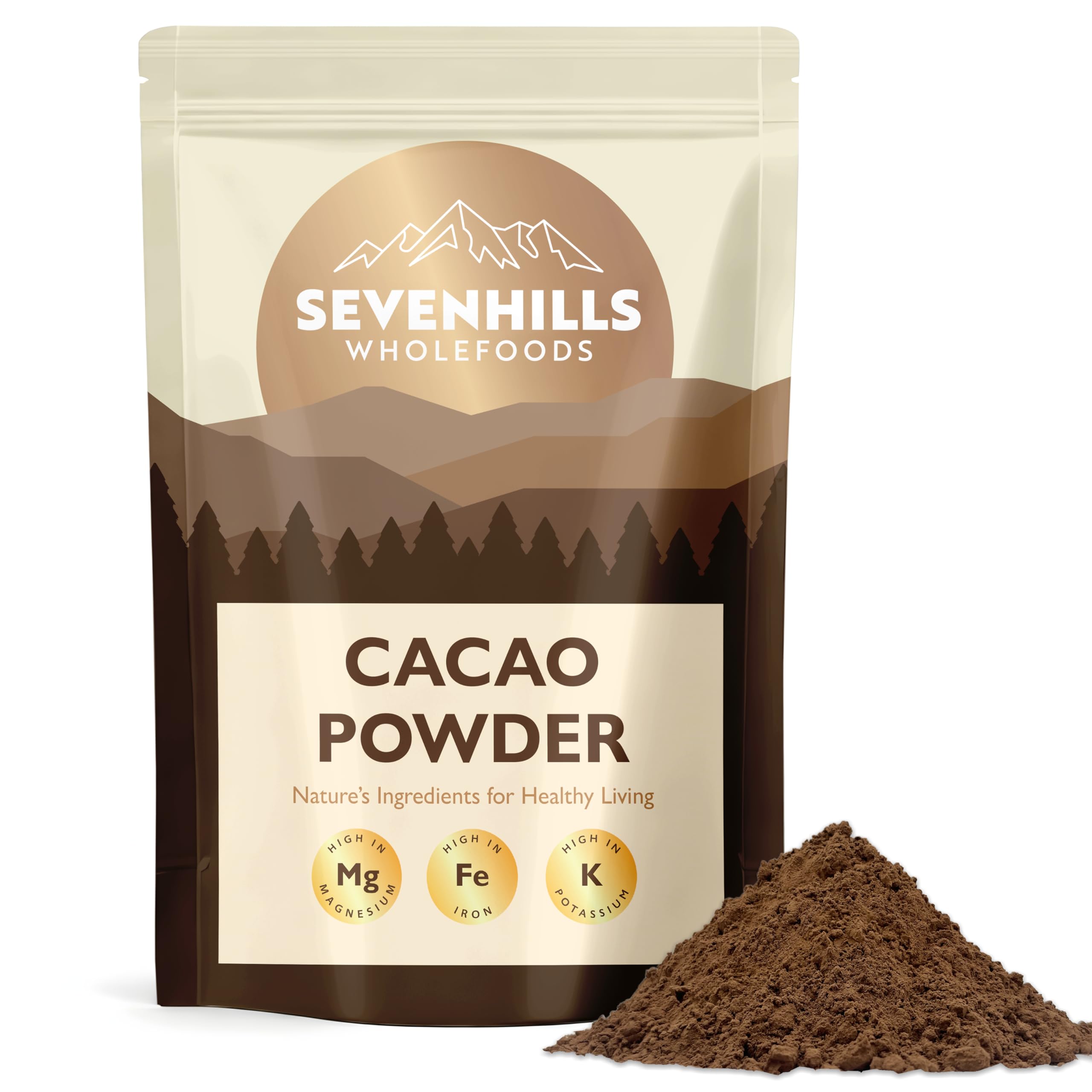 Sevenhills Wholefoods Cacao Powder 1kg | Pure Unsweetened Vegan Cocoa