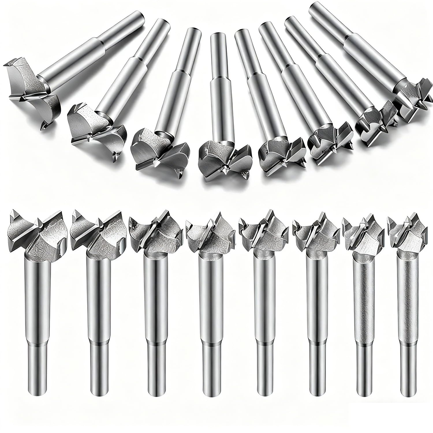 Aohoo 16pcs Forstner Drill Bit Set | Titanium Coated Tungsten Steel