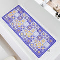 Jolof Store Non-Slip Loofah Bathtub Mat – Quick Dry PVC Shower Mat, Blue