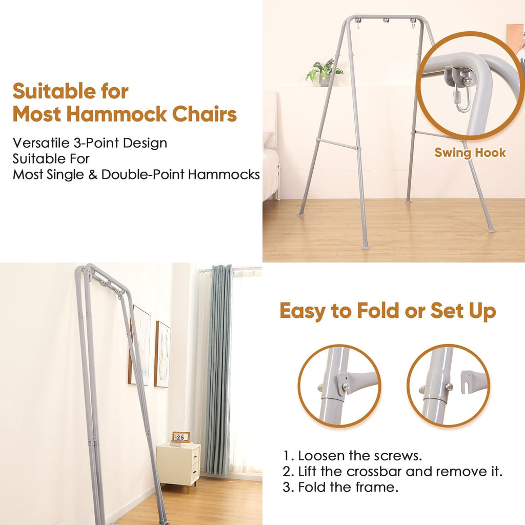 SELFLA Foldable Hammock Chair Stand – Heavy Duty Portable Steel Frame