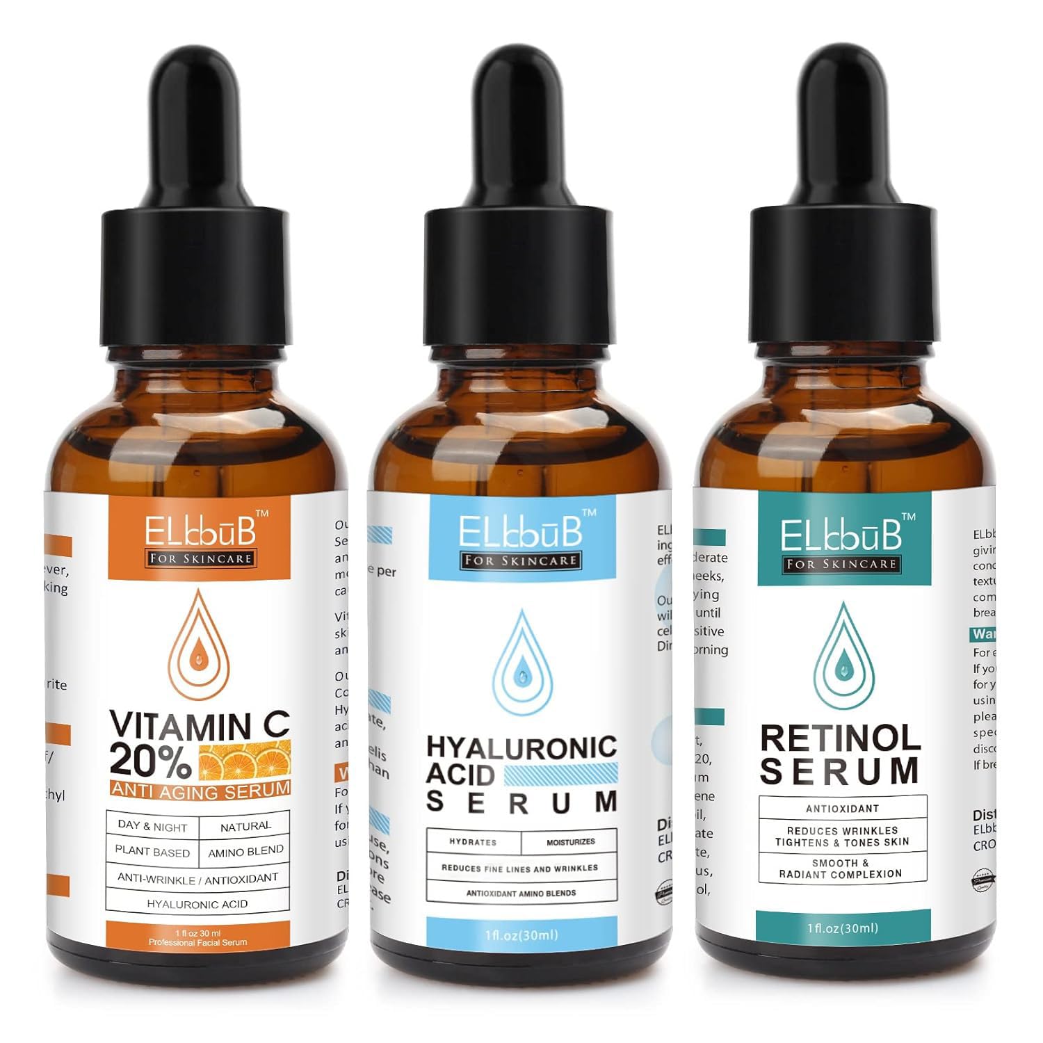 Anti-Aging Serum Set – Vitamin C, Retinol & Hyaluronic Acid