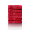 ALCLEAR Cotton Terry Face Towels - 6 Pack Soft Absorbent Red 30x30cm