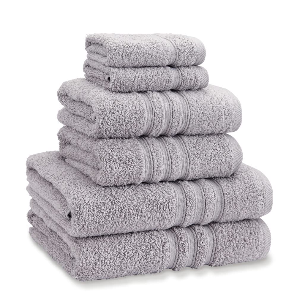 Catherine Lansfield Zero Twist 100% Cotton 6 Piece Towel Bale – Silver Grey